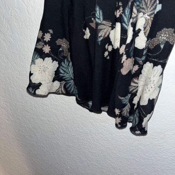 Love Johnny Was Dark Floral Lace Women's Blouse Rayon Romantic L - Picture 5 of 10